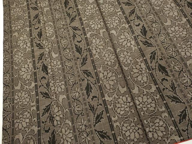 平和屋着物■本場大島紬　7マルキ　花唐草間道　正絹　逸品　DAAK0403ud