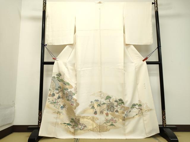平和屋着物■豪華色留袖　寿光織　澪標図　金糸　正絹　逸品　DAAK0410ud