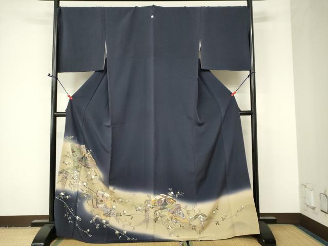 平和屋着物■豪華　色留袖　色紙文箱女人花文　暈し染め　正絹　逸品　DAAI2921ox