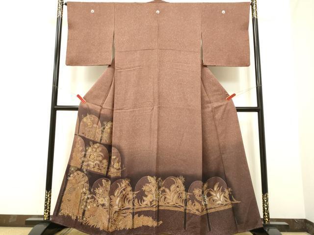 平和屋着物●豪華色留袖　刺繍　洋花文　暈し染め　金彩　正絹　逸品　DAAK3586du