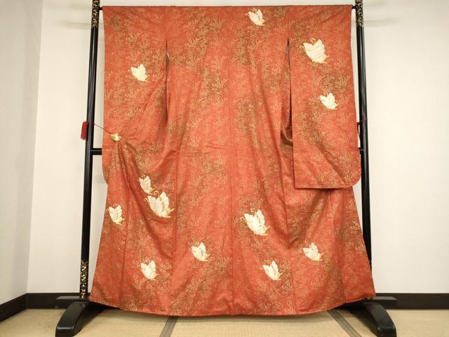 平和屋着物■豪華振袖　駒刺繍　舞蝶文　暈し染め　金彩　正絹　逸品　AAAN1918ja