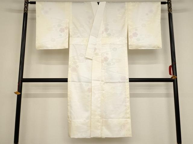 平和屋着物■長襦袢　無双仕立て　流水花地紋　暈し染め　正絹　逸品　AAAN1909ja