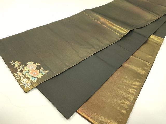 平和屋着物○六通柄袋帯 螺鈿 間道 ワンポイント 引箔 正絹 逸品 平和屋着物○六通柄袋帯 螺鈿 間道 ワンポイント 引箔 正絹 逸品