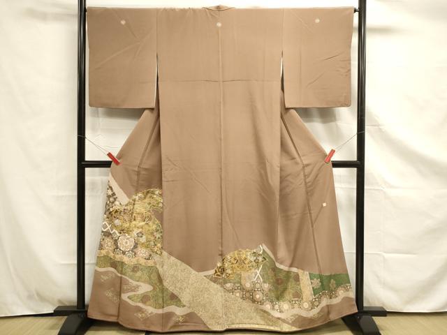 平和屋着物■豪華色留袖　作家物　向かい鳥正倉院花文　金彩　正絹　逸品　DAAK3061op