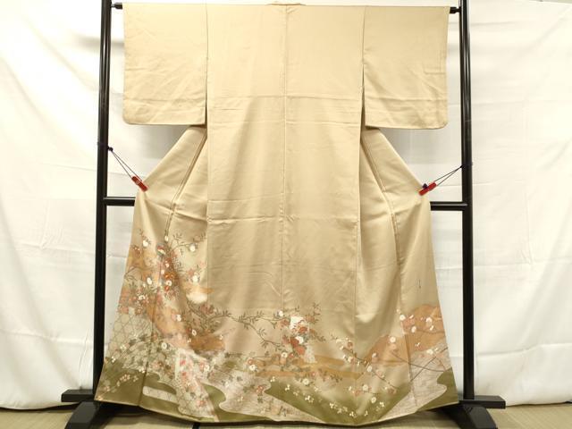平和屋着物■豪華色留袖　駒刺繍　短冊花文　金彩　正絹　逸品　DAAK1259tw