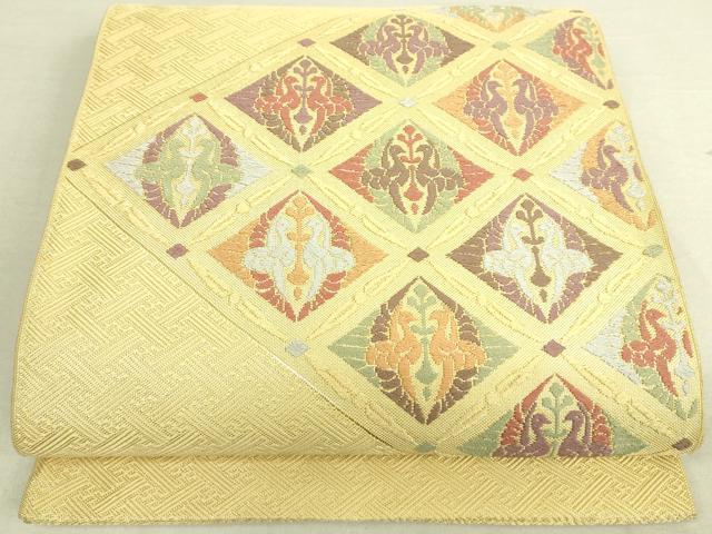 平和屋着物◎太鼓柄袋帯　花菱文　金糸　正絹　逸品　DAAK5570re