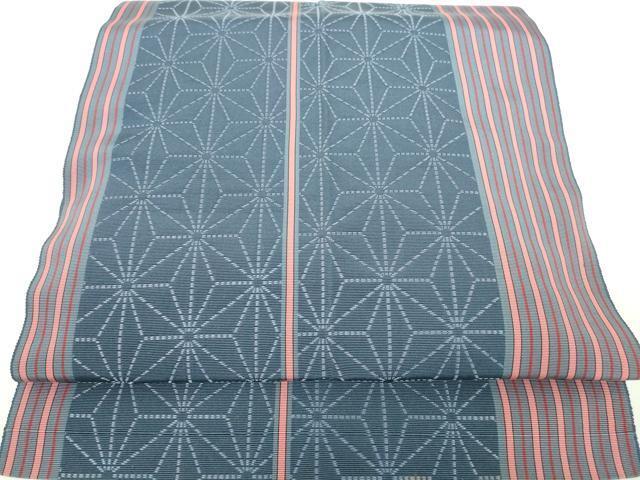 平和屋着物◎本場筑前博多織　八寸名古屋帯　麻の葉間道　正絹　逸品　DAAK7516xg