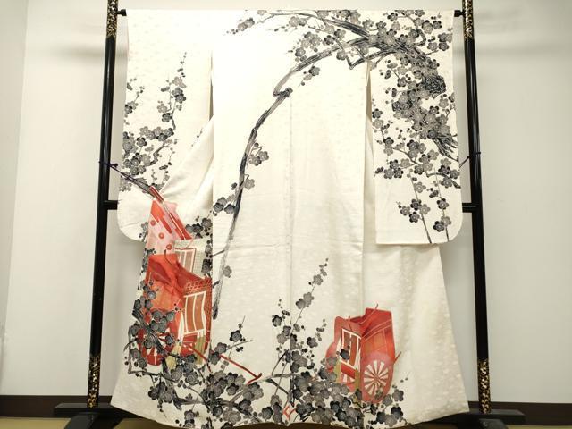 平和屋着物■豪華振袖　御所車枝梅文　金彩　正絹　逸品　DAAJ7316ya