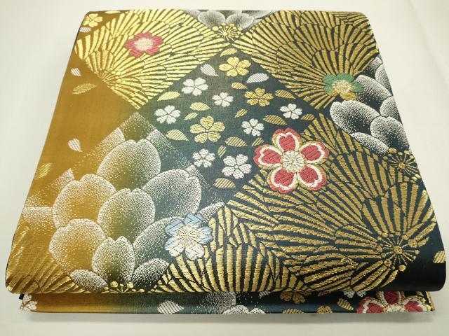 平和屋着物●六通柄袋帯　菱舞桜　金糸　逸品　CAAJ9517th