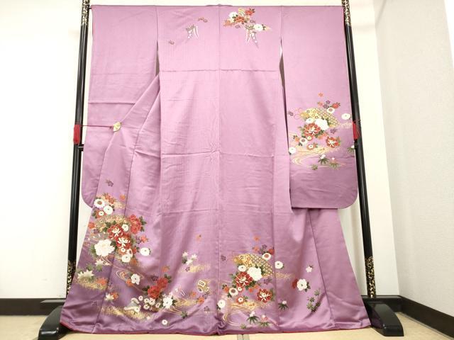 平和屋着物■豪華振袖　扇面楽器宝尽くし花文　金彩　正絹　逸品　AAAN2899ck
