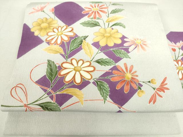 平和屋着物●九寸名古屋帯　駒刺繍　草花文　金彩　正絹　逸品　DAAI8502az