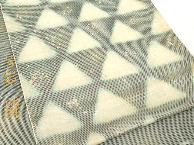 平和屋着物●辻本和顕　太鼓柄袋帯　鱗文様　正絹　逸品　未使用　AAAL5329az