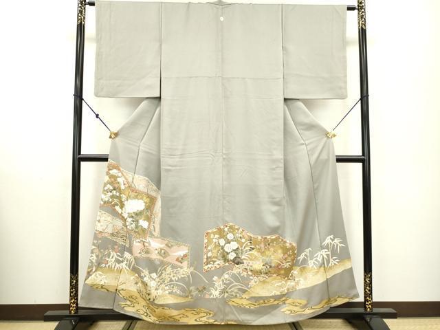 平和屋着物■豪華色留袖　屏風草花文　金彩　正絹　逸品　DAAJ4924tw