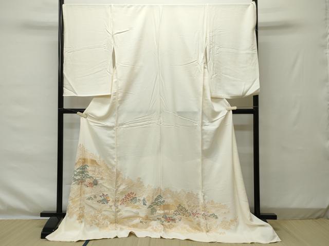平和屋着物■色留訪問着　仮絵羽　桂離宮　国宝　金通し地　反端付き　逸品　未使用　CAAJ7045gh