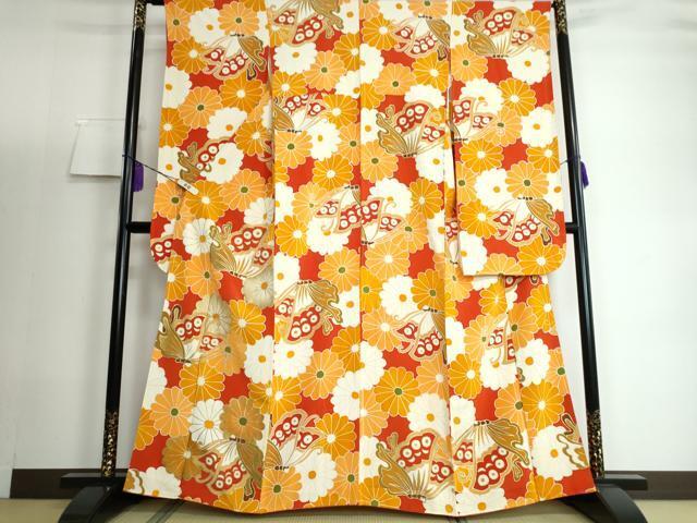 平和屋着物■豪華振袖　花蝶文　金彩　正絹　逸品　DAAH3865ar