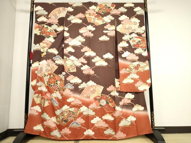 平和屋着物■豪華振袖　駒刺繍　地紙花文　金彩　正絹　逸品　AAAL6825ck