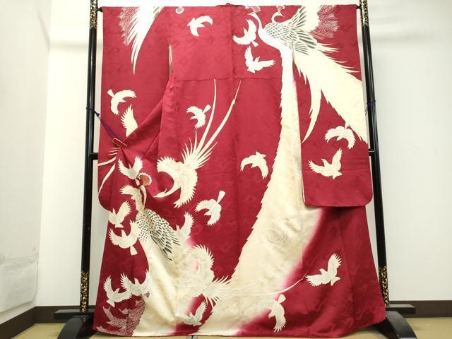 平和屋着物■豪華振袖　駒刺繍　孔雀文　金彩　正絹　逸品　DAAJ2309ud