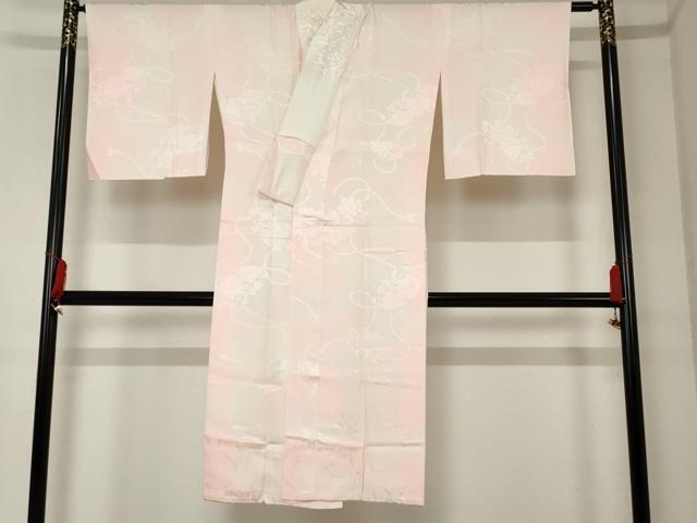 平和屋着物■長襦袢　袷　花扇地紋　暈し染め　半衿刺繍　正絹　逸品　未使用　AAAM2831cs
