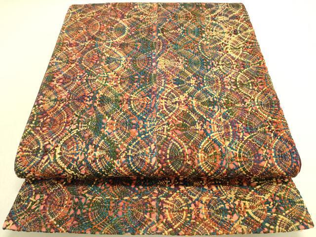 平和屋着物◎全通柄袋帯　リボン織　幾何学文様　正絹　逸品　DAAJ4176re