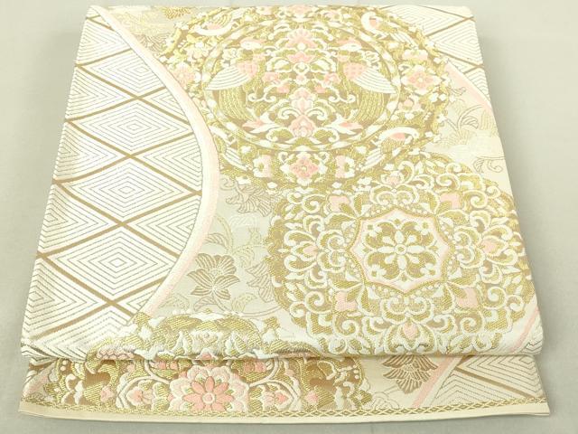 平和屋着物◎六通柄袋帯　唐織　九百錦　正倉院花文　金糸　正絹　逸品　DAAI2774ox