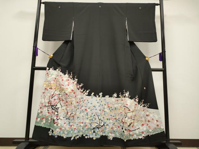 平和屋着物■豪華黒留袖　作家物　枝花文　正絹　逸品　CAAI2312id