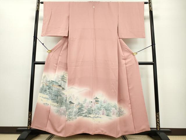 平和屋着物■豪華色留袖　地紋起こし　風景松文　暈し染め　正絹　逸品　DAAJ3212cf
