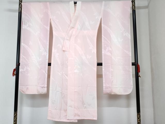 平和屋着物■振袖用長襦袢　無双仕立て　花蝶文　暈し染め　正絹　逸品　AAAM2847cs