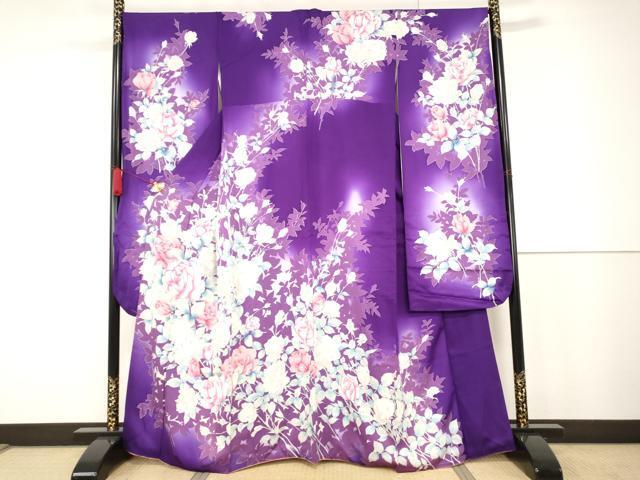 平和屋着物■豪華振袖　草花文　暈し染め　正絹　逸品　AAAL5076bw