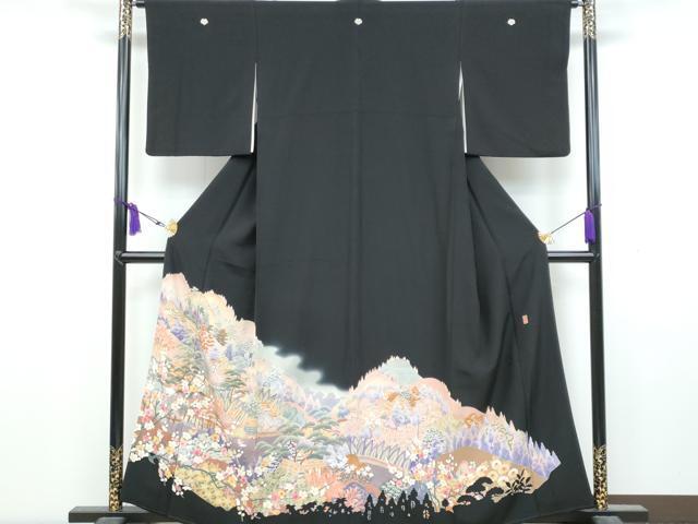 平和屋着物■豪華黒留袖　作家物　風景文　暈し染め　正絹　逸品　CAAJ6514fb