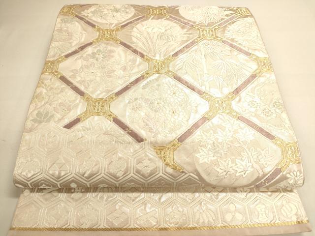 平和屋着物◎六通柄袋帯　唐織　天井吉祥花文　金銀糸　正絹　逸品　DAAI5770op