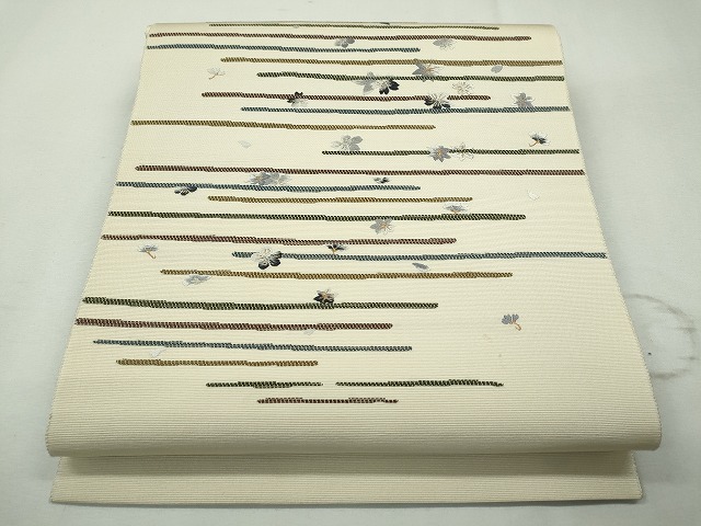 平和屋着物◎田中工芸織物 祥園謹製　八寸名古屋帯　雲林綴　金糸　逸品　CAAI3845ku