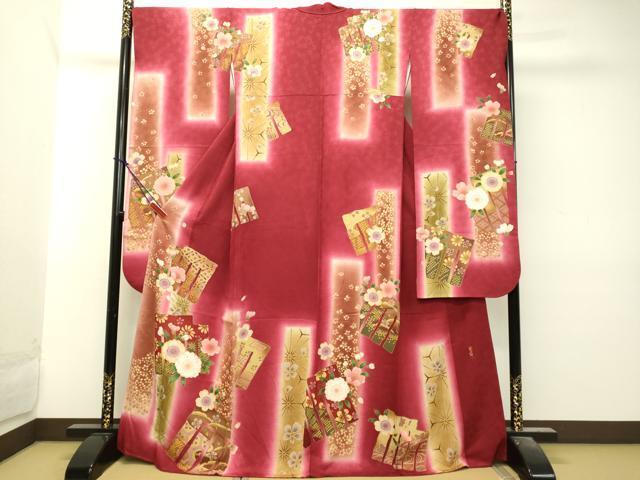 平和屋着物●世界的ファッションデザイナー 山本寛斎 kansaiブランド 振袖 駒刺繍 源氏香 舞桜文 暈し染め 金彩 正絹 逸品 DAAJ5727du