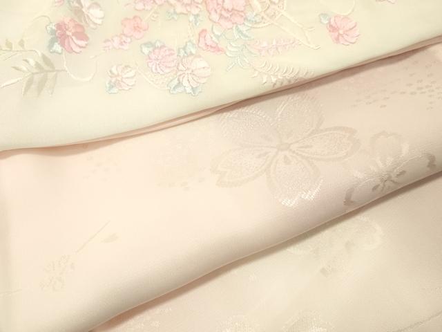 平和屋着物■振袖用長襦袢　袷　半衿刺繍　舞蝶地紋　暈し染め　正絹　逸品　DAAJ0060ma