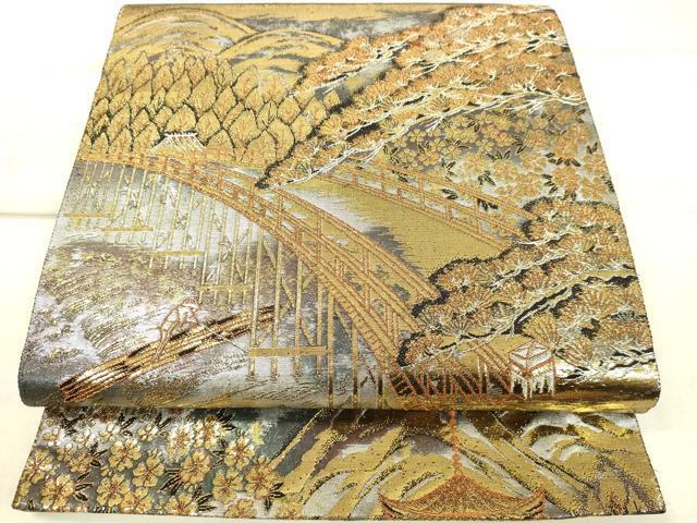 平和屋着物◎六通柄袋帯　遠景京之旅　本金箔24ｋ　逸品　未使用　DAAJ4726tw