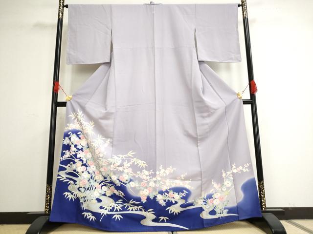 平和屋着物■豪華色留袖　流水草花文　暈し染め　正絹　逸品　AAAL2615cg