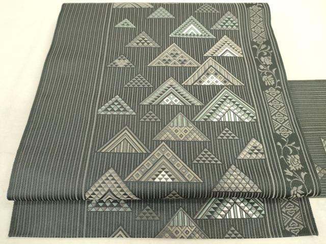 平和屋着物●本場筑前博多織　八寸名古屋帯　鱗間道　正絹　逸品　DAAJ3834jm