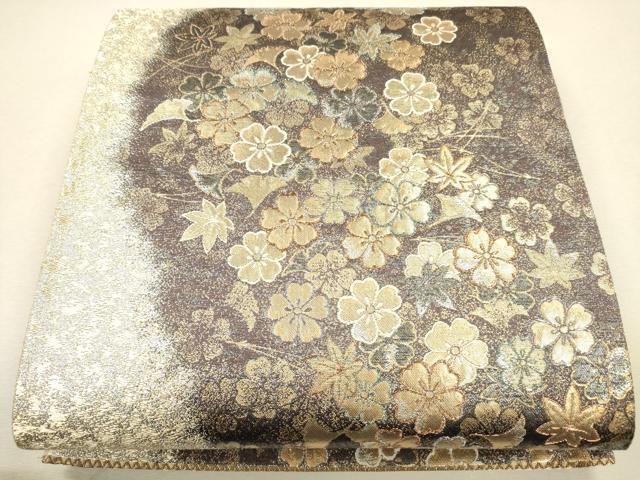 平和屋着物●両面　六通柄袋帯　舞花文　金銀糸　正絹　逸品　CAAJ0593eg