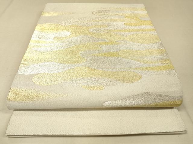 平和屋着物●綴れ　太鼓柄袋帯　霞文　金銀糸　正絹　逸品　未使用　DAAJ6088fe