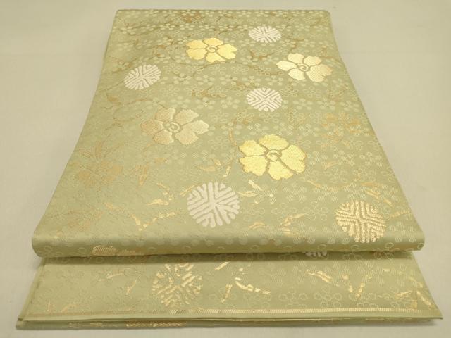 平和屋着物●六通柄　本袋帯　名物裂花文　金糸　正絹　逸品　DAAI7962fe