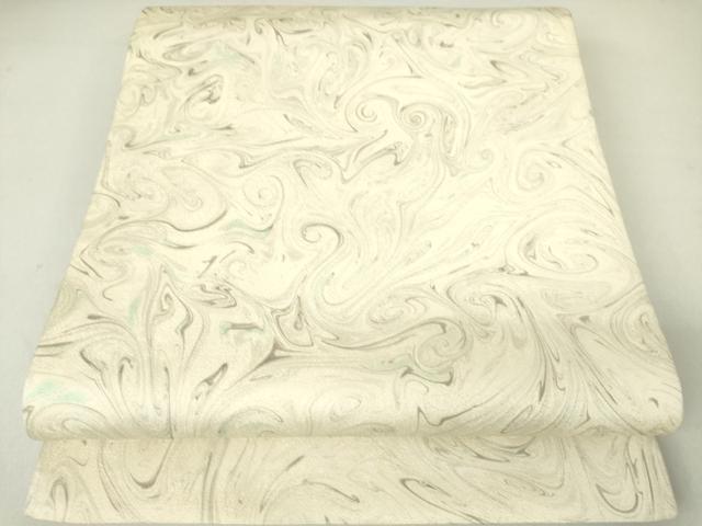 平和屋着物●全通柄袋帯　墨流し文様　正絹　逸品　DAAI8287az