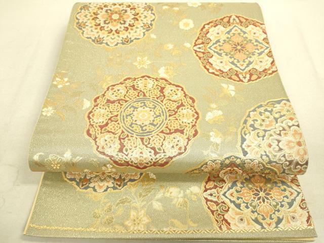 平和屋着物●六通柄袋帯　瑞金華文　金糸　正絹　逸品　DAAJ5575du