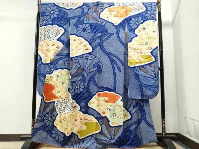 平和屋着物■豪華振袖　絞り　檜扇吉祥花文　金彩　三越扱い　逸品　CAAI8511yc