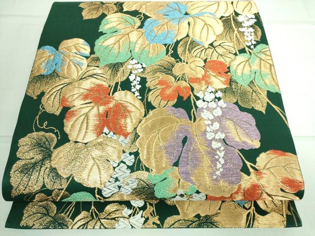 平和屋着物●六通柄袋帯　唐織　蔦の葉文　金糸　逸品　DAAJ1414ic