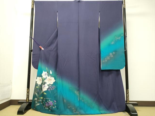 平和屋着物●豪華振袖　草花文　暈し染め　金彩　正絹　逸品　DAAJ5726du
