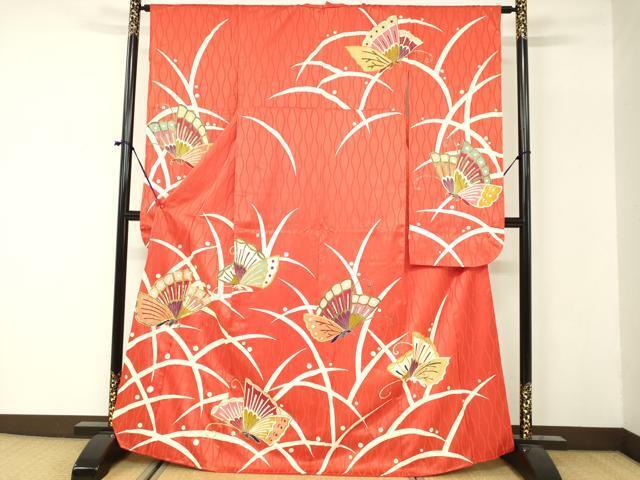 平和屋着物■豪華振袖　駒刺繍　梅雨芝舞蝶文　金彩　逸品　DAAJ4782tw