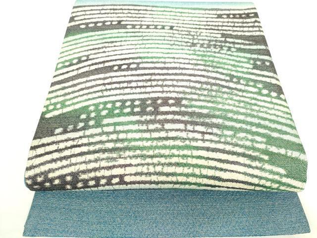 平和屋着物●太鼓柄袋帯　横段文　金糸　正絹　逸品　DAAI8173az