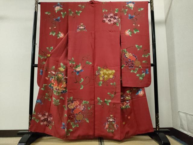 平和屋着物■豪華振袖　更紗花鳥唐草文　正絹　逸品　CAAI8768yc