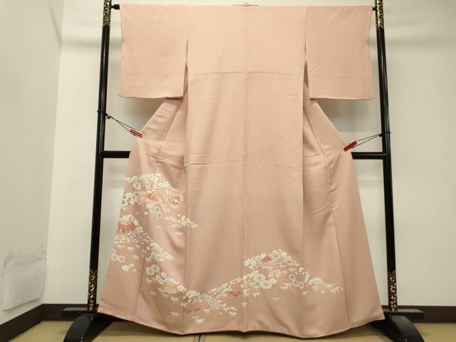 平和屋着物■豪華色留袖　駒刺繍　宝尽くし笹松梅文　正絹　逸品　DAAJ0065ma