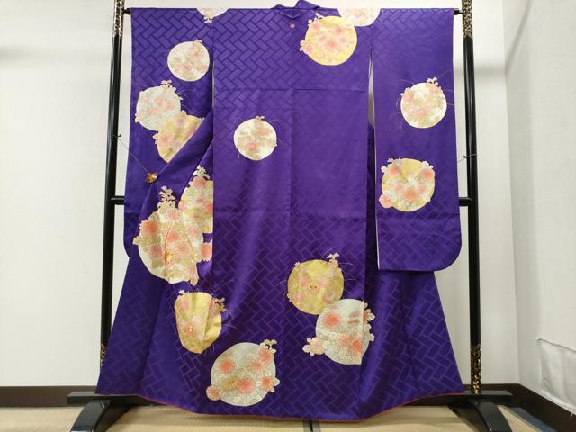 平和屋着物■豪華振袖　駒刺繍　草花丸文　金彩　正絹　逸品　CAAI8779yc