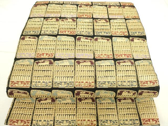 平和屋着物●両面　六通柄袋帯　金華山織　鎧おどし　金糸　正絹　逸品　DAAI8179az